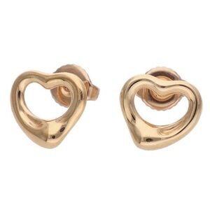 Tiffany & Co Elsa Peretti 18k Open Heart Stud Earrings